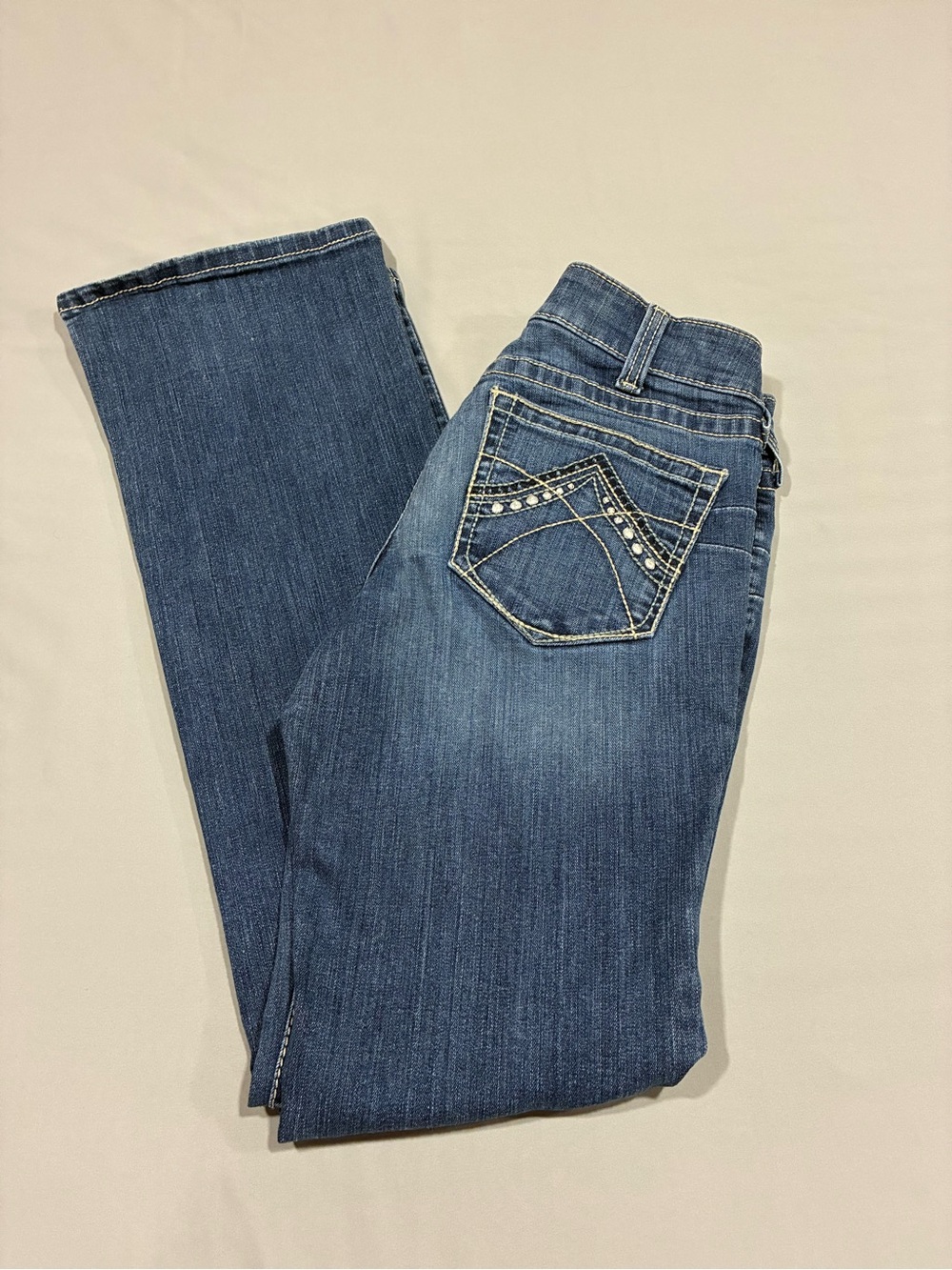 Ariat Real Denim Mid Rise Stretch Spitfire Bootcut Blue Jeans Womens 30L Stretch